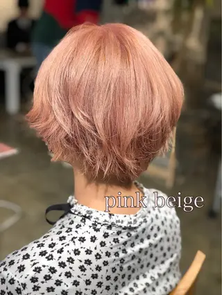 ショート カラー ハイトーン/レイヤー /ケアブリーチ石川治のヘアスタイル