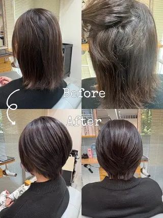 ショート カラー レイヤーカット・ 縮毛矯正 星野のヘアスタイル