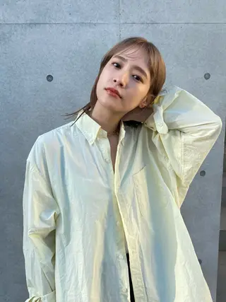 セミロング カラー 似合わせカット レイヤーボブウルフのヘアスタイル