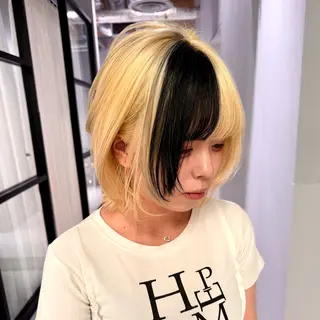 ミディアム カラー 新宿ケアブリーチ 稲垣颯太のヘアスタイル
