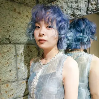 ミディアム カラー ☆RUO☆/ハイトー ンBob/デザインのヘアスタイル