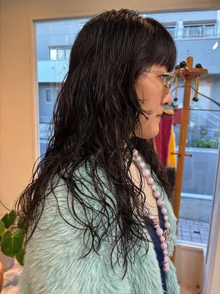 ロング パーマ 永田 愛莉のヘアスタイル