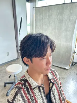 ショート パーマ メンズ become men's hair 名駅店所属・名駅/フェザーパーマ 韓国ヘア/森岡のヘアスタイル