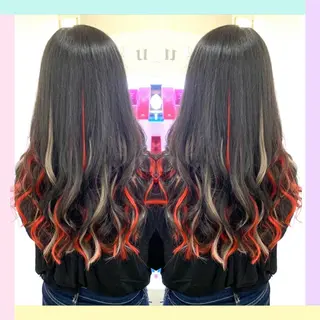 ロング カラー れん/ハイトーン /エクステ/韓国風のヘアスタイル