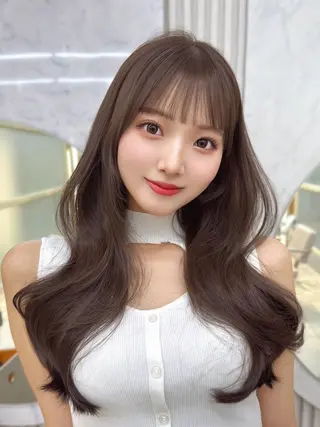 ロング レイヤーカット/ 顔まわり/アオイのヘアスタイル