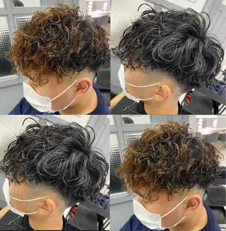 ショート カラー パーマ ヘアアレンジ メンズ 🔥メンズパーマ特 化🔥渡辺一翔🔥のヘアスタイル
