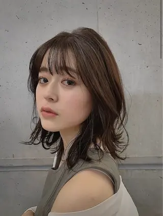 ミディアム 岩堀 氷河のヘアスタイル