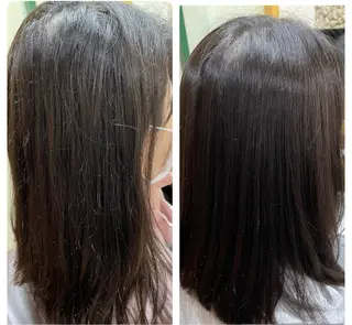 セミロング パーマ katae sayoriのヘアスタイル