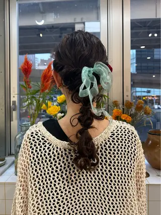 ヘアアレンジ 切りっぱなしボブ 大阪梅田/きょうかのヘアスタイル