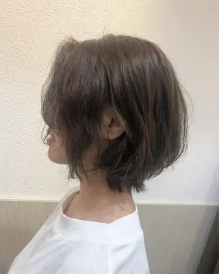 ミディアム カラー パーマ MOLLA 浅香山店所属・谷口ゆめ/縮毛矯正/ カット/美眉ワックスのヘアスタイル