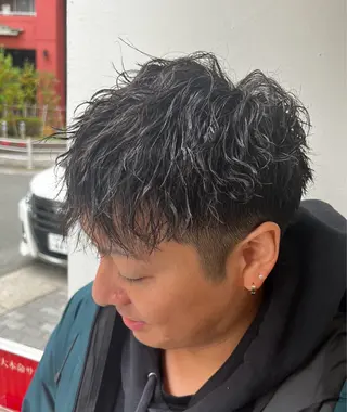 ショート パーマ メンズ メンズパーマ特化型 /京橋/栗野京弥のヘアスタイル