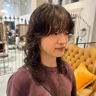 ミディアム パーマ 小山 蒼生のヘアスタイル