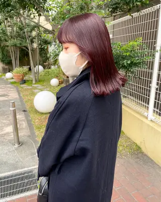 ミディアム カラー ホンダリサコ 透明感カラー/ボブのヘアスタイル