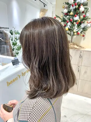 ミディアム カラー ボブ/美髪矯正 /佐藤　奈巳のヘアスタイル