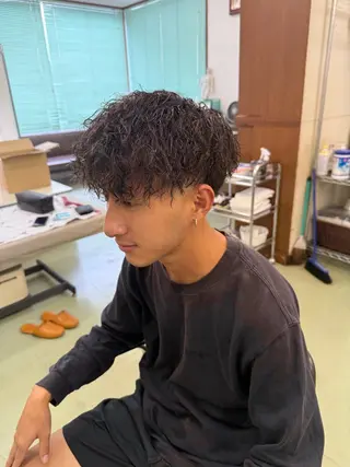ショート パーマ メンズ ibuki カット✂️パーマ🌀のヘアスタイル