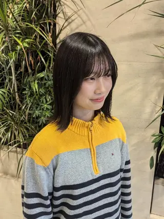 ミディアム 髪質改善/お呼ば れヘア/透明感カラーのヘアスタイル