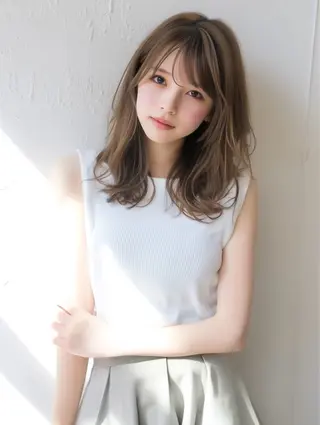 セミロング カラー 透明感カラー YOSHIMURA★のヘアスタイル