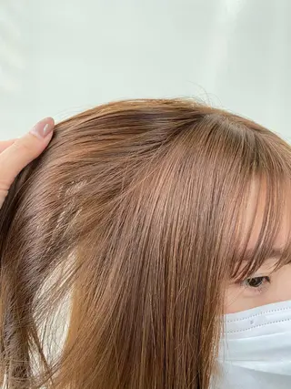 ミディアム カラー 韓国ヘア顔周りカット 艶髪ベージュtamaのヘアスタイル