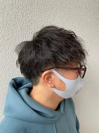 ミディアム パーマ メンズ 柳澤 和也のヘアスタイル