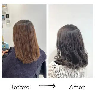 ミディアム カラー 💫小顔カット TAROのヘアスタイル