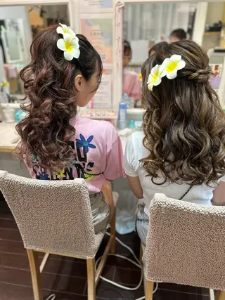 ロング ヘアアレンジ ヘアセットサロン ボイボイのヘアスタイル