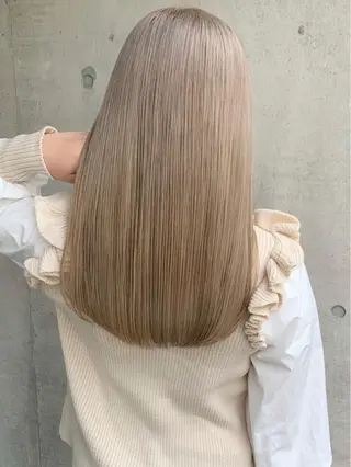 セミロング カラー 渋谷ブリーチカラー 韓国ヘアyuikoのヘアスタイル