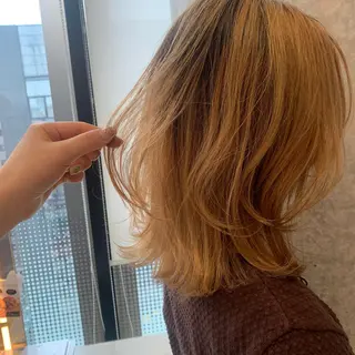 セミロング SALOWIN川崎WEST店所属・🌷川崎/アレンジ/ 暖色ボブ/コトネ🌷のヘアスタイル