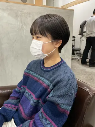 ショート カラー パーマ/透明感カラー /ボブ/吉田一生のヘアスタイル