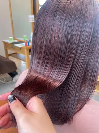 セミロング 透明感カラー⭐️🌈 野村玲美のヘアスタイル