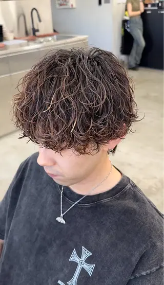 ミディアム パーマ メンズ 横浜 /シャドウ／ツイスパのヘアスタイル
