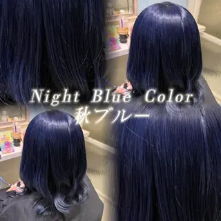 ミディアム カラー ブリーチ/Wカラー/ 💙青髪 みずき💙のヘアスタイル