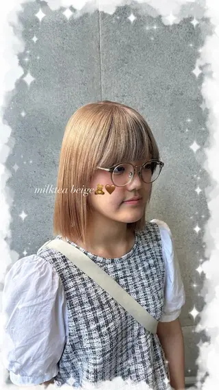 ミディアム カラー ブリーチ特化 kira🥀のヘアスタイル