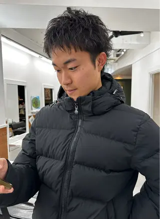 ショート カラー メンズ グランジヘア 無造作ヘアHYUGAのヘアスタイル