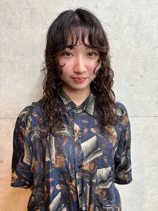 パーマ RIN パーマ/暖色カラーのヘアスタイル