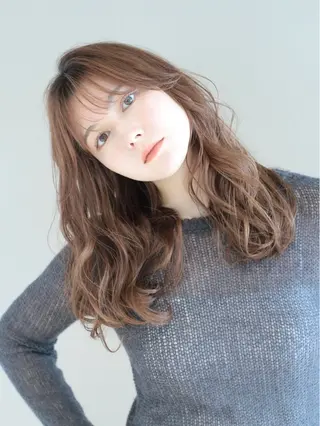 セミロング カラー レイヤー/顔周り /透明感🩶高橋大のヘアスタイル