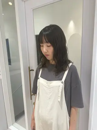 セミロング カラー パーマ お洒落パーマ/ 艶カラー/michiのヘアスタイル