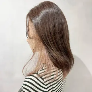 セミロング カラー 🤍髪質改善➕透明感 カラー🤍川上葵のヘアスタイル