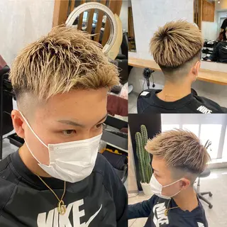 メンズ R/🤎 パーマ&ブリーチ🔥のヘアスタイル