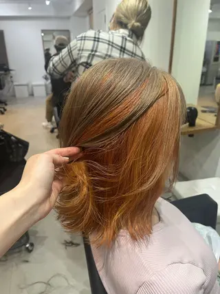 ミディアム カラー ✨🎨ブリーチなし 透明感カラー✨美友のヘアスタイル