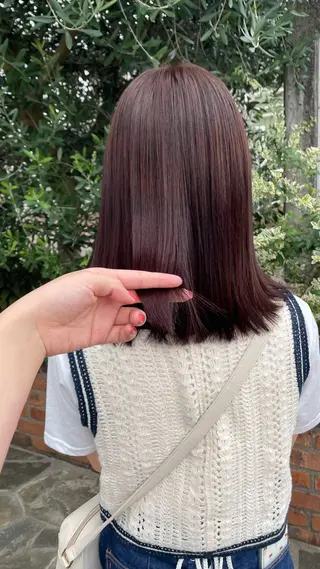 ミディアム カラー bellescheveux所属・deux💎 阿部羽玖のヘアスタイル