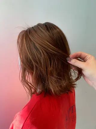 ミディアム カラー soëll所属・🤍そぶえ　ゆうな/ 暖色カラー/縮毛矯正のヘアスタイル
