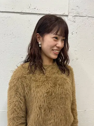 ミディアム パーマ hair make grace所属・綺音/ブリーチ /似合わせカットのヘアスタイル