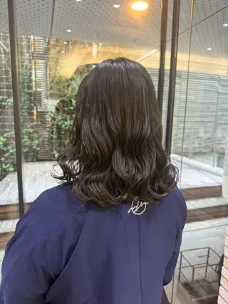 ミディアム パーマ 韓国風/コテ巻き風パ ーマ るい❤️‍🔥のヘアスタイル