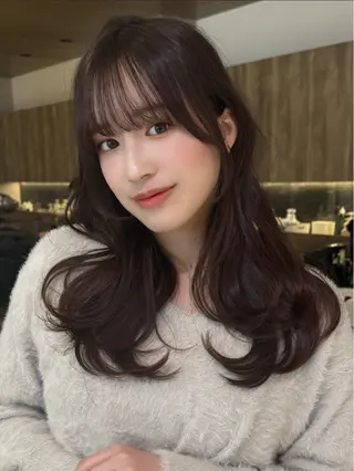 セミロング 無料カットモデル /レイヤー特化/荒砂のヘアスタイル