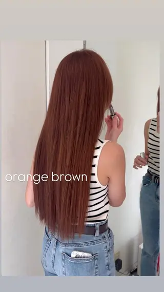 ロング カラー 似合わせカット暖色 カラーhiyonaのヘアスタイル