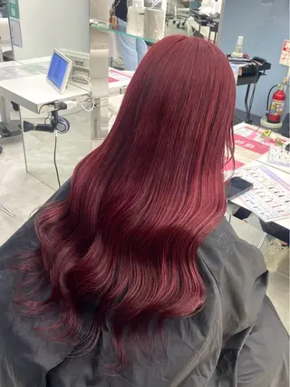 ロング カラー 韓国🇰🇷× 暖色カラー🍒きののヘアスタイル