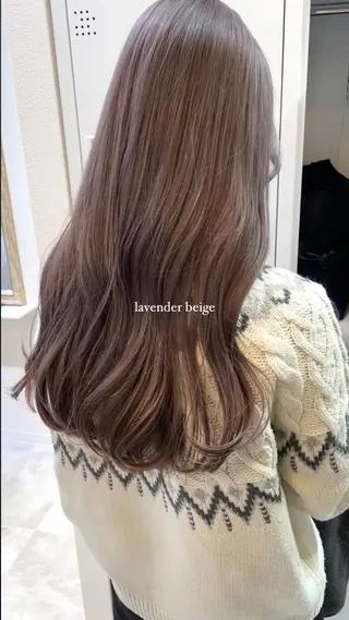 カラー 𐙚mareka/ 顔周り/透明感カラーのヘアスタイル