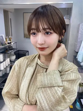 ショート レイヤー×ツヤカラー 渋谷/kougaのヘアスタイル