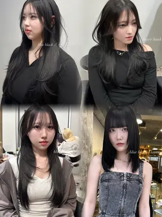 ロング カラー ヘアアレンジ 🫧🇰🇷韓国ヘア レイヤー🐺Yutaのヘアスタイル