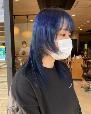 セミロング カラー 似合わせ レイヤー須川のヘアスタイル